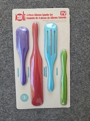 MAD HUNGRY 4-Piece Silicone Spurtle Set As Seen On TV Brand New