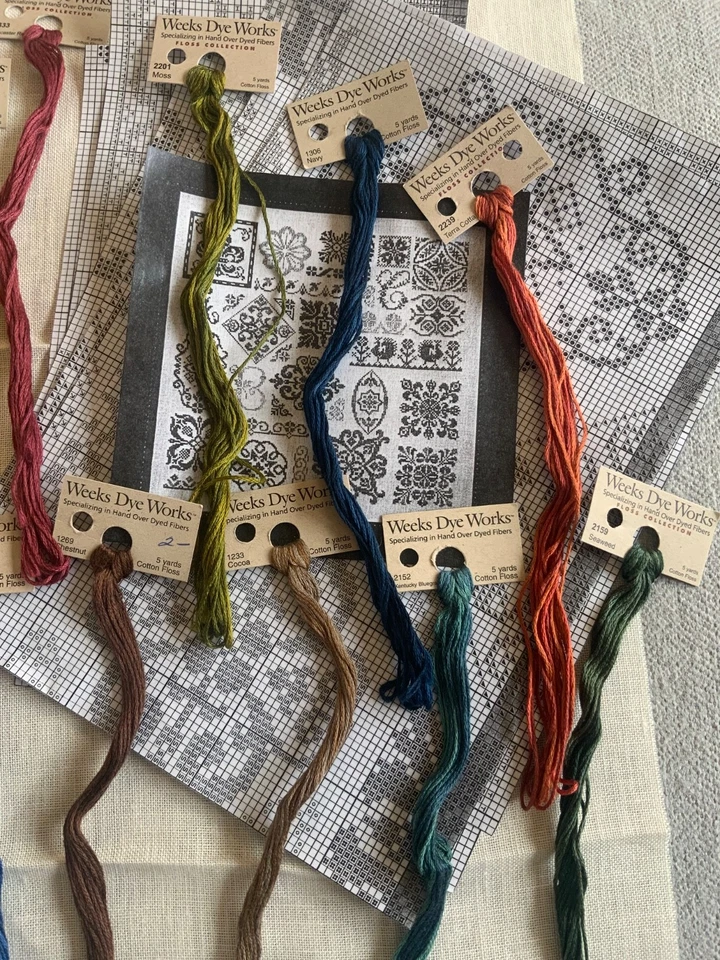 LOT Of 22 WEEKS DYE WORKS Hand Over Dyed Fibers Floss and Linen - Image 3 of 4