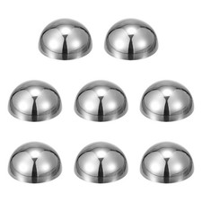 8pcs 2.5" Stainless Steel Hollow Mirror Polished Hemisphere Ball, Silver
