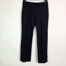 Dolce & Gabbana Dress Pants Women's 42 US 6 Wool Spandex Blend Pinstripe Black 