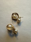 Pearl Earrings Vintage Gold And