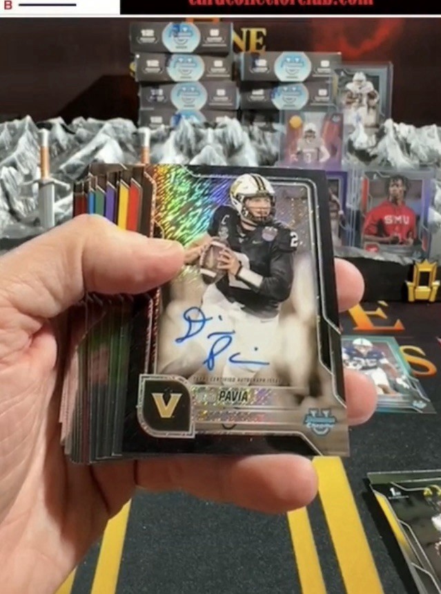 2025 Bowman Chrome University Diego Pavia 1st Bowman Black Shimmer Auto /10