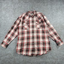 Ely Cattleman Western Shirt Mens M Multicolor Plaid Pearl Snap Classic Outdoor