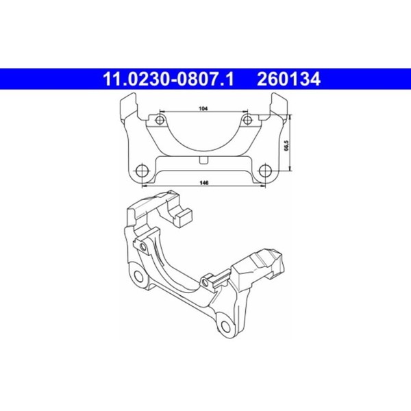 Halter Bremssattel ATE 11.0230-0807.1 FüR Audi Seat A6 C6 Avant A8 D3 Exeo-image