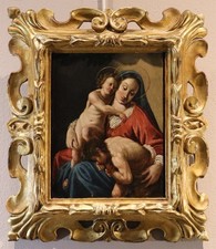 Dipinto antico Madonna Molinari 17 secolo Olio su rame Scuola veneta Religioso