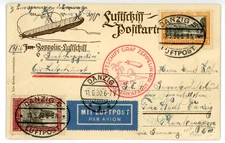 P86/12/RC DANZIG 1930 ZEPPELIN POSTCARD SOUTH AMERICAN ROUND FLIGHT SIEGER S57n