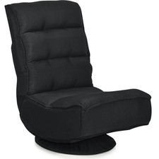 Costway 360 Degree Swivel Floor Gaming Chair 6-Position Folding Lazy Sofa Black