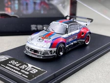 DCM 1:64 Silver RWB 964 Martini #53 Classic Sports Model Diecast Metal Car