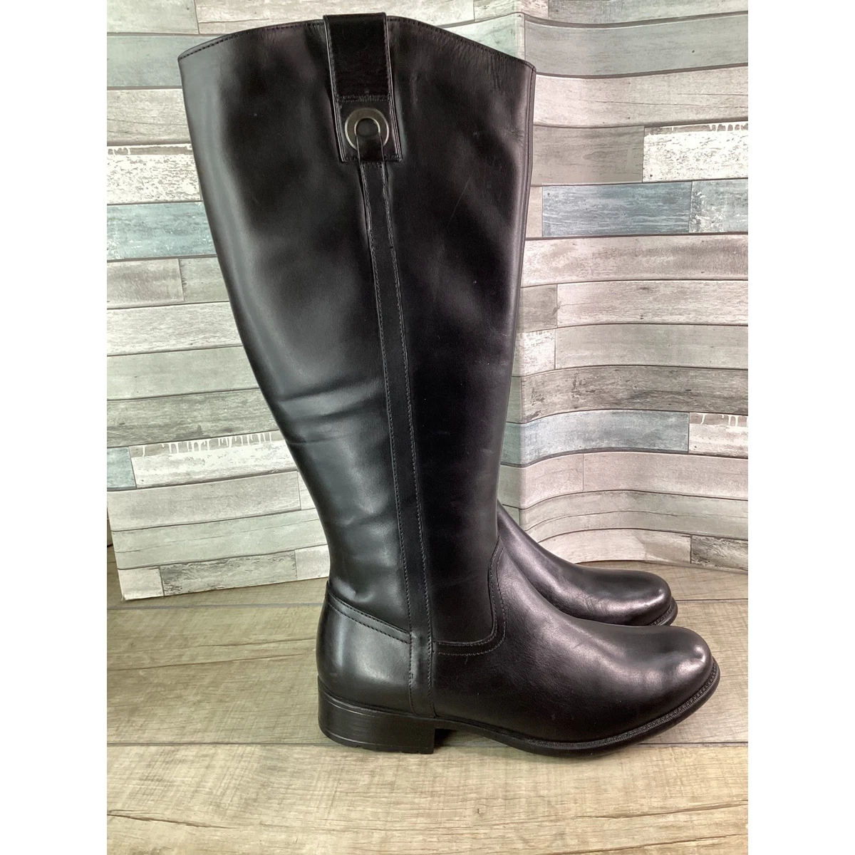 Clarks Black Tall Riding Boots Platform Lug Sole Knee High Fashion Boots Y2K Gr… Black Clarks Knee High Boots for Women for sale | eBay main image 2