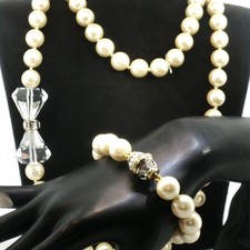 Mary Poppins Necklace Bracelet Set Clear Crystal Convertible Jewelry