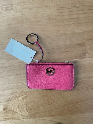 Michael Kors JetSet Fulton Travel Leather Key Pouch Watermelon
