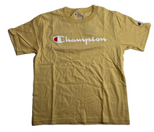 Champion Youth Script Logo T-Shirt   Yellow   Size Youth S 6-7 
