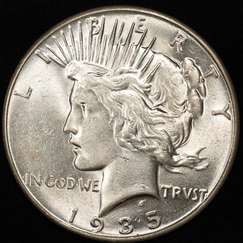 1935-P Peace Silver Dollar Choice Almost Uncirculated AU+
