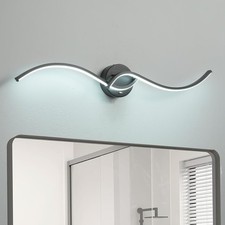 Modern Dimmable LED Vanity Lighting Bathroom Light Fixture Over Mirror Black 32"
