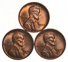Choice Unc 1944 P+D+S Lincoln Wheat Cent Gem BU Collection Lot Set *0578