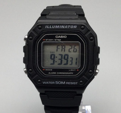 Casio 3224 W-218H Digital Watch Mens 43mm Alarm Chronograph New