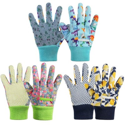 OSDUE 3 Paar Kinder Gartenhandschuhe, Schutzhandschuhe Handschuhe, mit