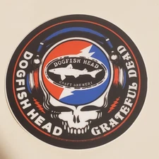 GRATEFUL DEAD X DOGFISH HEAD BEER BREWERY BREWING CO PROMO STICKER STEALIE SYF
