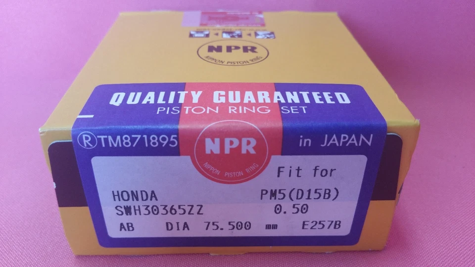 Pistones de teflón Vitara YCP 75,5 mm anillos NPR LowComp para Honda Crx Civic D16 Turbo Foto 3 de 4