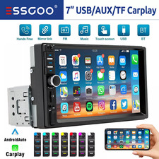 SINGLE 1 DIN CAR STEREO HEAD UNIT CARPLAY ANDROID AUTO HD TOUCH SCREEN MP3 RADIO