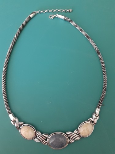 Collana bavaglino argento sterling 925 agata blu quadro diaspro cabochon lunetta incastonata