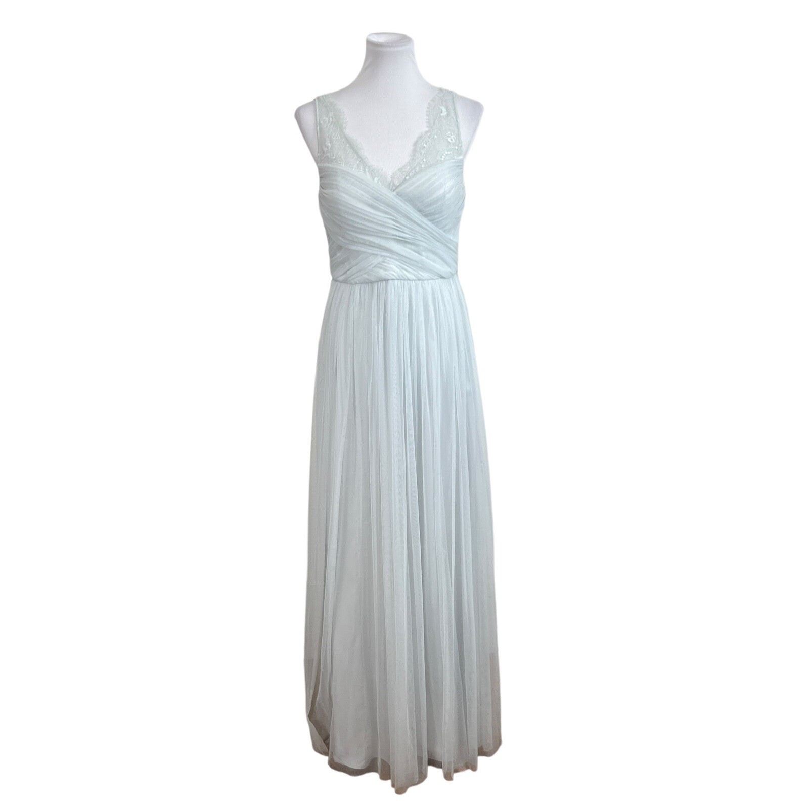 Anthropologie BHLDN Hitherto Fleur Dress Maxi Mist Gray 33892548