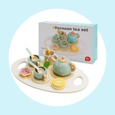 15Pcs Western Kitchen Wooden Tea Sets Play Kitchen Dishes/Tea Toy Set For Kid