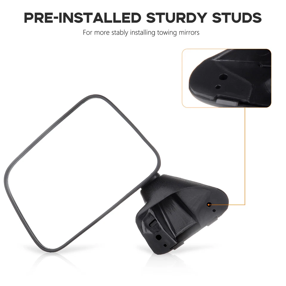 Mirror Set For 1989-1995 Toyota Pickup Manual Folding Textured Black - Image 3 of 4