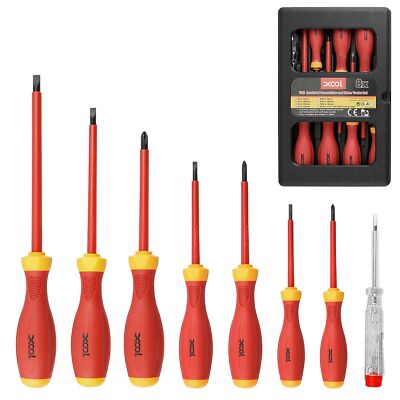 XOOL 1000V Insulated Electrician Screwdrivers Set with Magnetic Tips, Slotted...