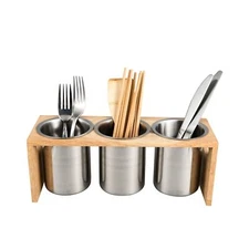 Silverware Caddy Flatware Holder Stainless Steel Utensil Caddy Organizer with...