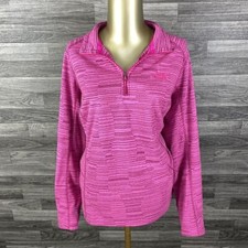 THE NORTH FACE 1/4 Zip Pullover Pink Athletic Training Shirt Women's Size Medium