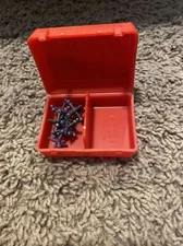 Vtg Chem Toy JAX Set In Red Molded Plastic Briefcase Box 9 Jaxs Jacks