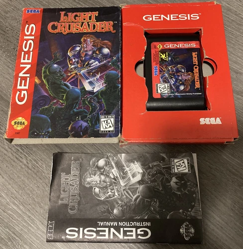 Light Crusader (Sega Genesis, 1995) complete CIB authentic, battery saves, works