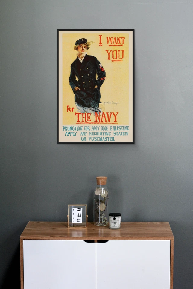 Te quiero para la marina | Howard Chandler Christy | Impresión artística vintage de la Primera Guerra Mundial de 1917 Foto 3 de 4