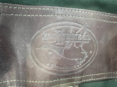 JW Hulme Co Tote Bag Canvas Green Leather Duffle Handles USA About