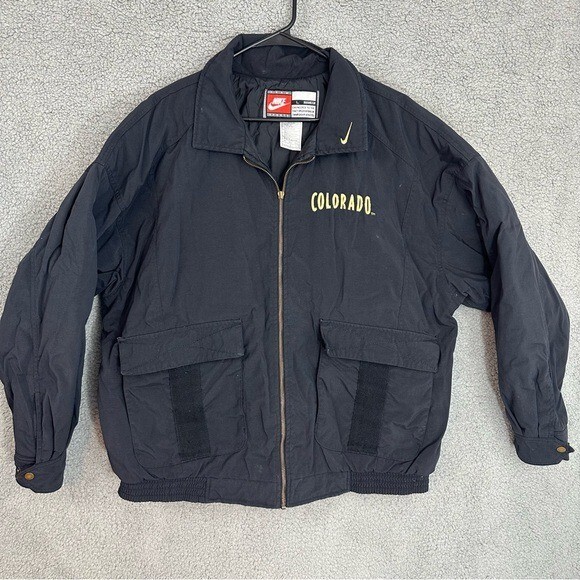 SACAI X NIKE Nike Vintage Colorado Buffalo Full Zip Nero Bomber Jacket Uomo Taglia Large