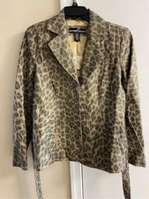 Joseph Israel Womens Cheetah Leopard Print Genuine Suede Jacket, Medium Nwt.