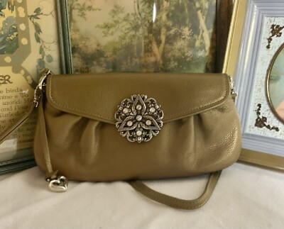 Brighton Empress Wristlet Jeweled Silver Tone Hardware