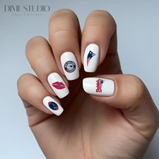 New England Patriots Football Nail Decals Water Transfer Nail Art