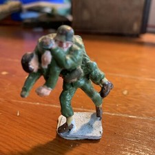 Metal Toy Soldier Marine Carrying Wounded Approximately 2