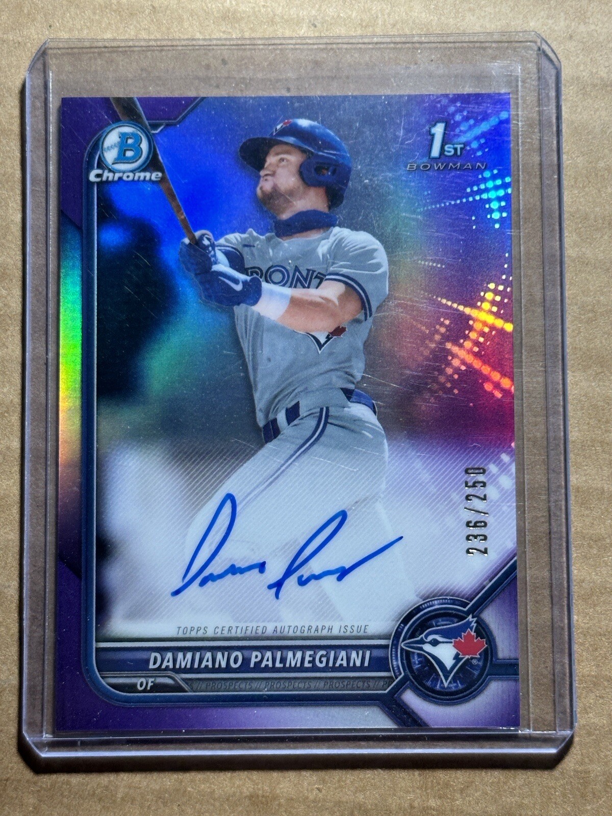 2022 Bowman Chrome Purple Refractor Auto Damiano Palmegiani 1st Bowman #'d /250