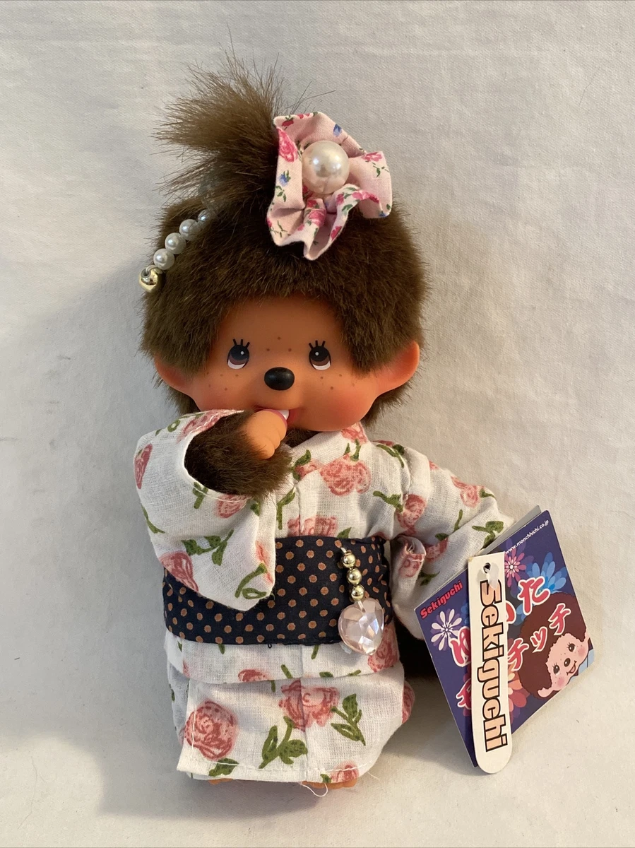 Sekiguchi 7.5 MONCHHICHI GIRL DOLL IN JAPANESE KIMONO NEW NWT from Japan
