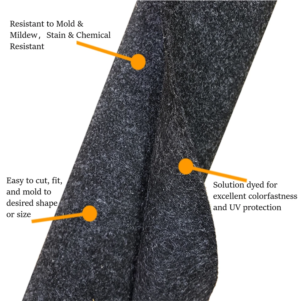 毛毡下地毯后备箱衬里/内部内饰替换汽车卡车房车 — 第 3/4 张图片