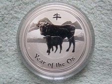 U26587 2009 Australian Silver Lunar OX 1 OZ BU G2U