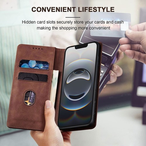 Funda protectora de pantalla con soporte de cuero para iPhone 16 Pro Max/Plus/16e - Imagen 7 de 42