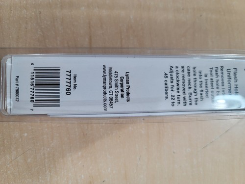 Lyman Flash Hole Uniformer Tool, #7777760, NIP 22-45 Cal - Picture 4 of 4