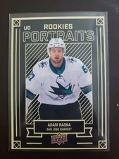 2022-23 Adam Raska UD Portraits Rookie Upper Deck Series 2 Hockey San Jose...