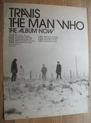 TRAVIS - THE MAN WHO UK TOUR DATES 1999  MUSIC ADVERT 14 x 11 IN GREAT TO FRAME 