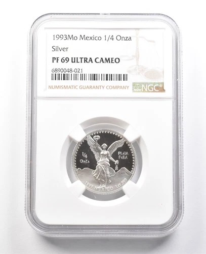 1993 Mo Mexico 1/4 Onza Silver Libertad PF69 UCAM NGC *3287