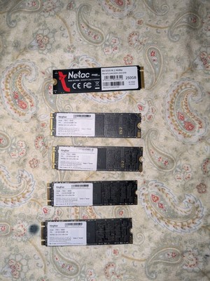4x Kingfast Nvme SSD 128GB 1x Netac Nvme SSD 256GB